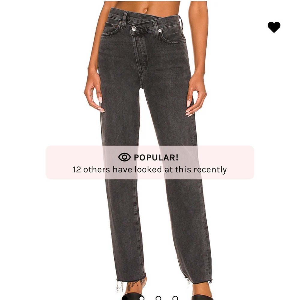 Charcoal black agolde criss cross jeans size 26